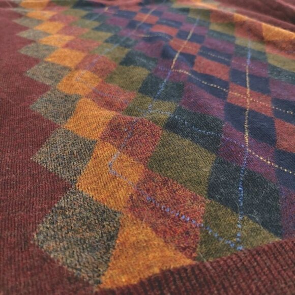 Tricots St Raphael Men's L Red Merino Wool Sweater - Picture 4 of 9